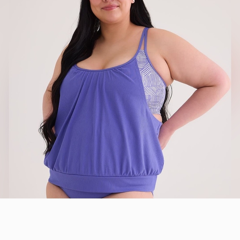 NWT 5X Penningtons Purple Women's Swim TANKINI top